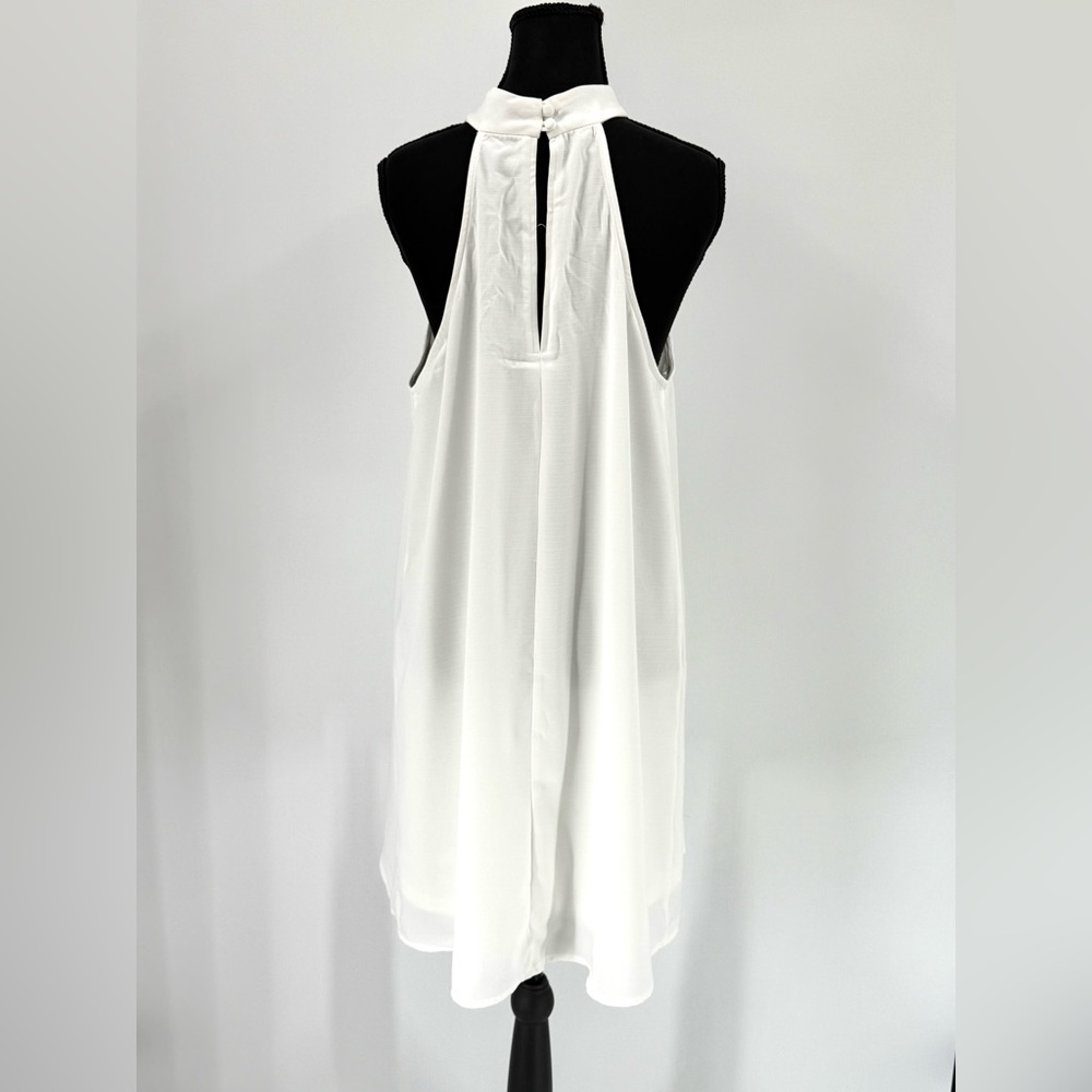 Lulus Love of Mine White Halter Mini Midi Swing Dress, Size L,‎ NWT - Picture 6 of 15